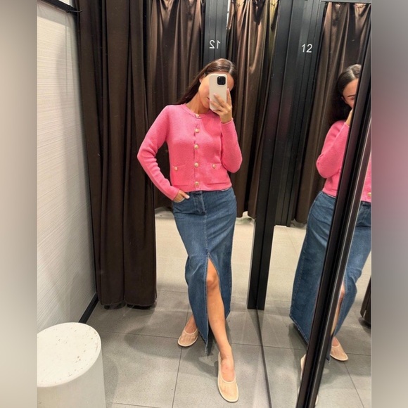 ZARA BUTTONED KNIT CARDIGAN - Picture 9 of 14